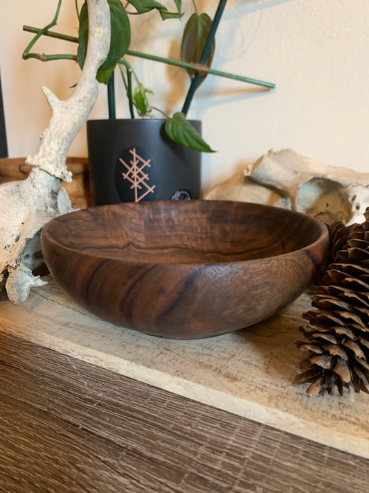 Dark and shallow altar bowl