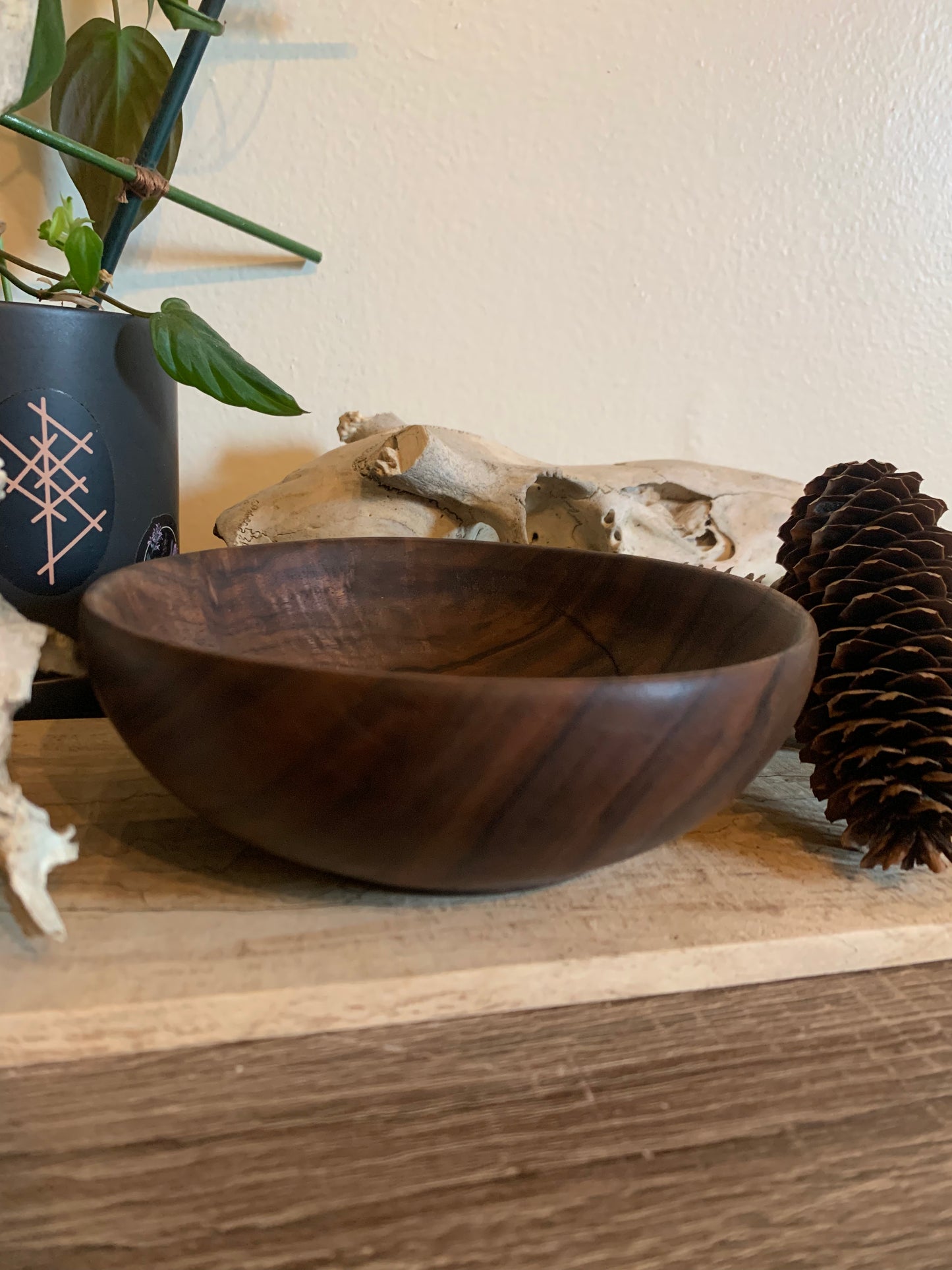 Dark and shallow altar bowl