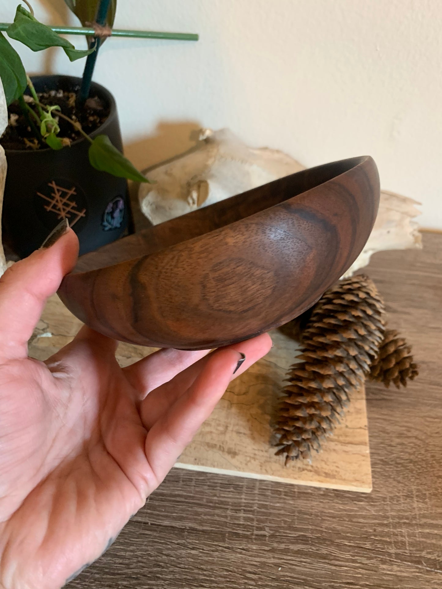 Dark and shallow altar bowl